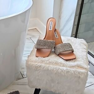 Steve Madden slip on heel with rhinestones